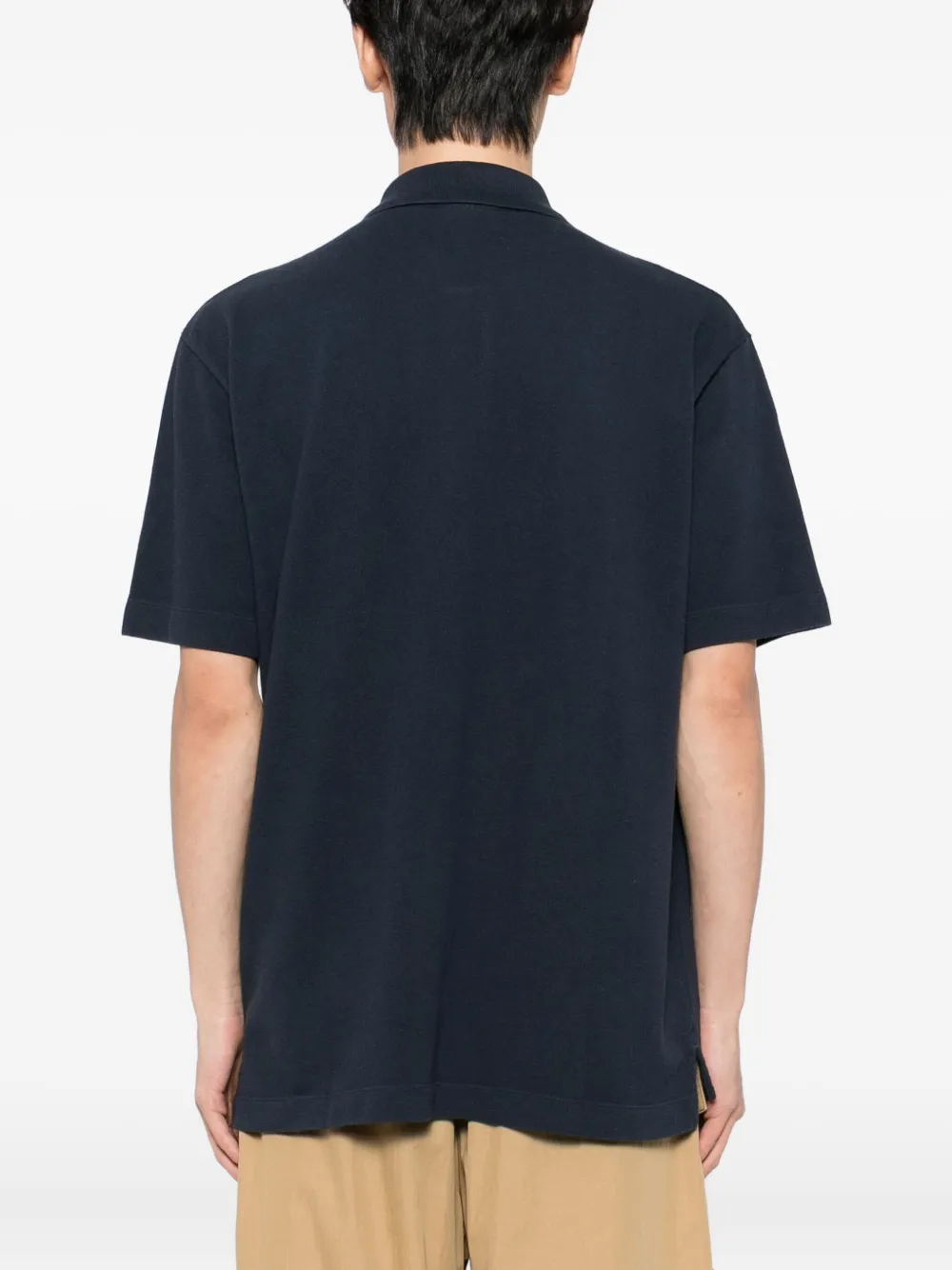 Maison Kitsuné Poloshirt met geborduurd logo Blauw