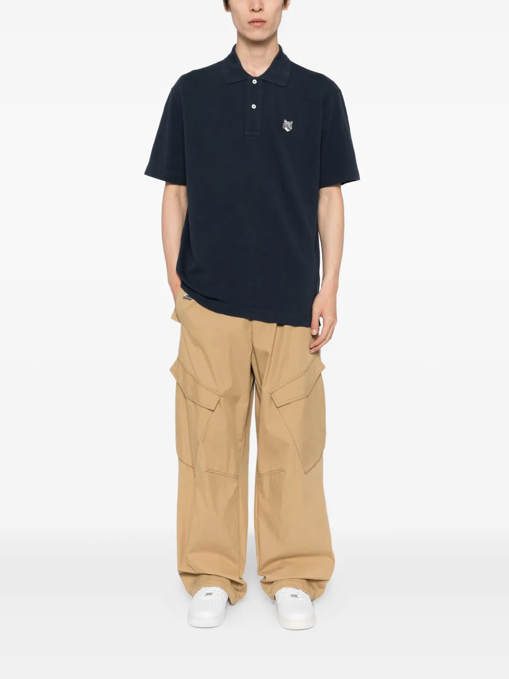 Maison Kitsuné Poloshirt met geborduurd logo - Blauw