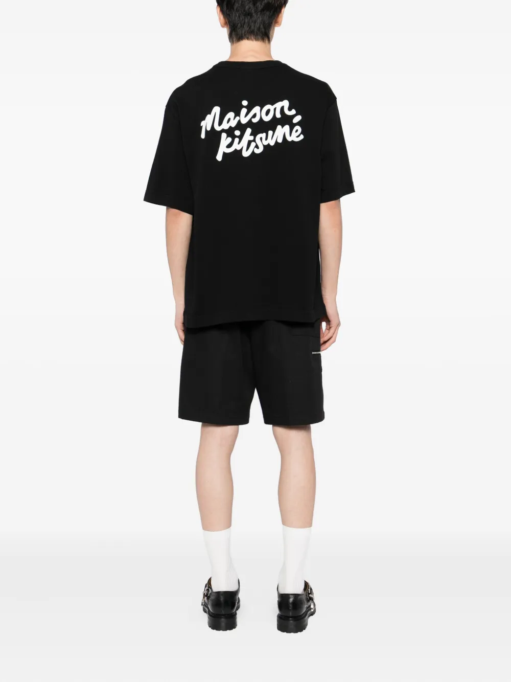 Maison Kitsuné T-shirt met print - Zwart