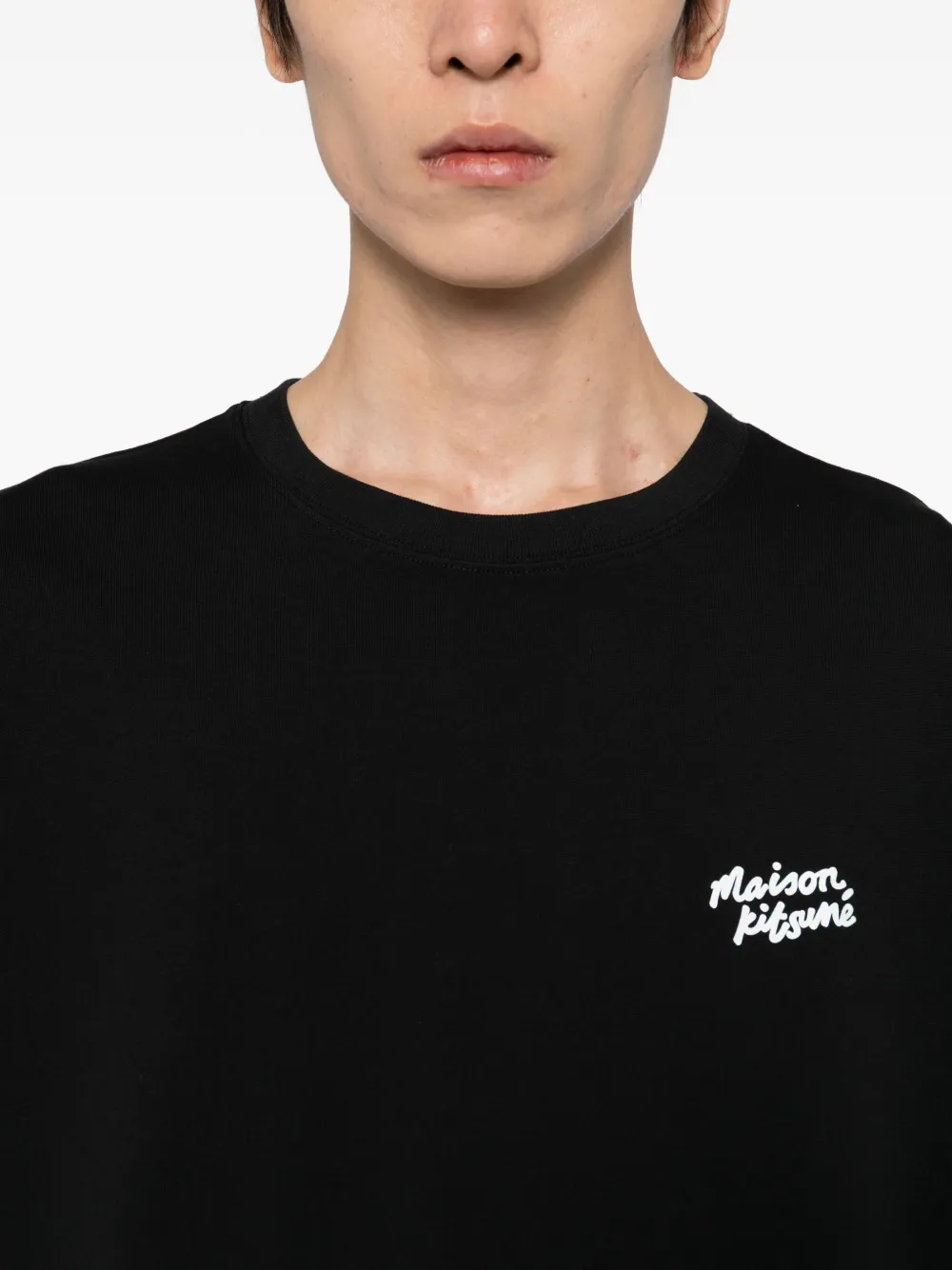 Maison Kitsuné T-shirt met print Zwart