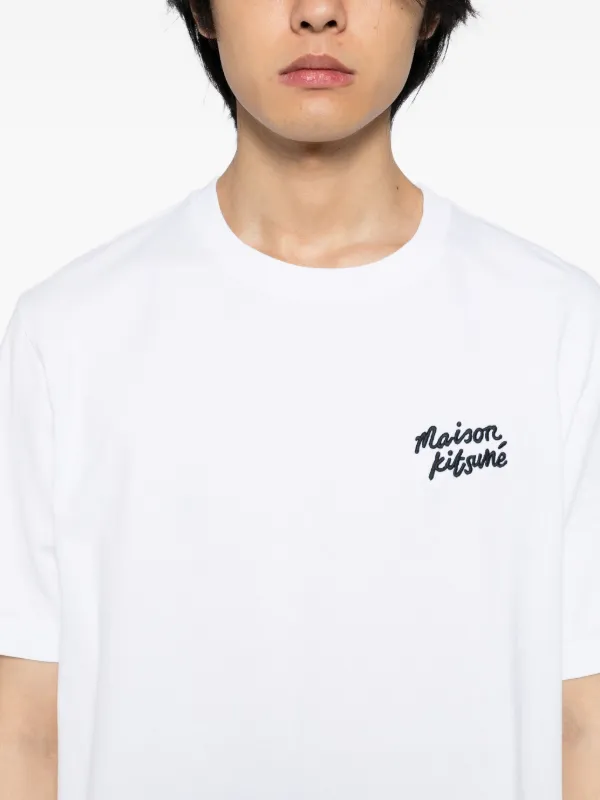 Maison Kitsuné Handwriting Comfort T-shirt | White | FARFETCH AO