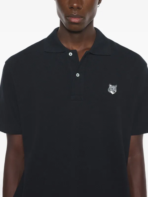 Maison Kitsuné fox-head Embroidered Polo Shirt Black FARFETCH IN