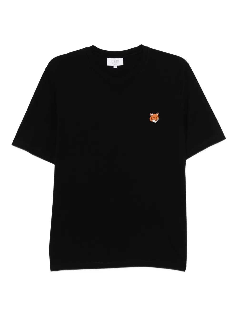Maison Kitsuné T-shirt met geborduurd logo Zwart