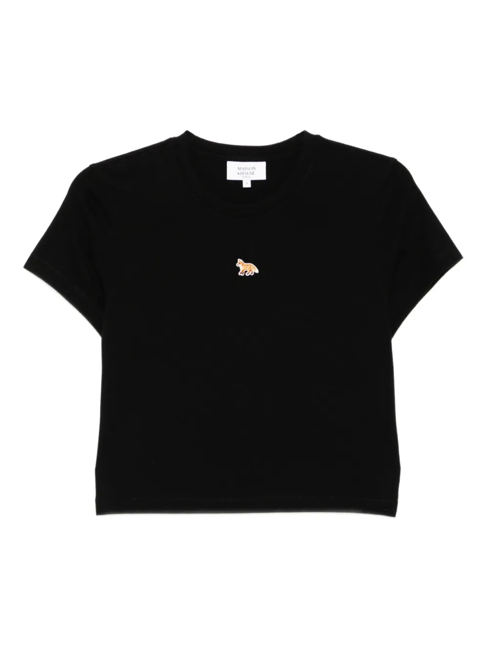 Maison Kitsuné T-shirt met geborduurd logo Zwart