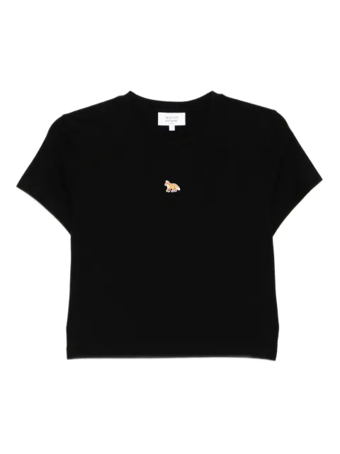 Maison Kitsuné Fox-patch cropped T-shirt