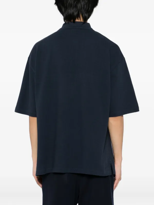 Maison Kitsuné Bold Fox-Head Patch Polo Shirt | Blue | FARFETCH RO