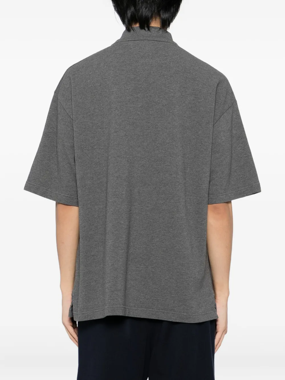 Maison Kitsuné Poloshirt met vossenkop-patch Grijs