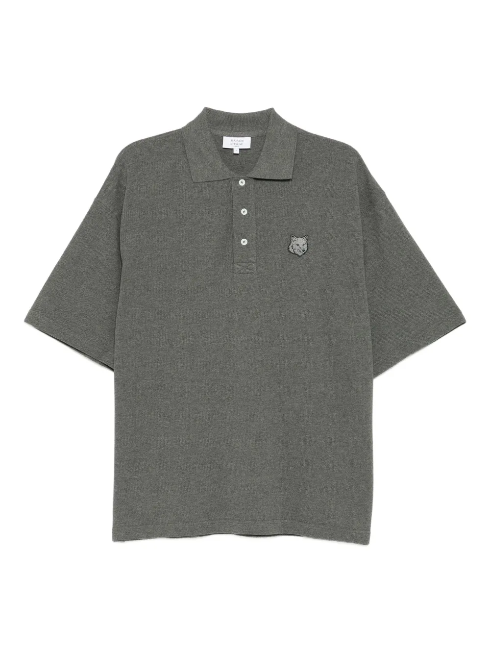 Maison Kitsuné Poloshirt met vossenkop-patch Grijs