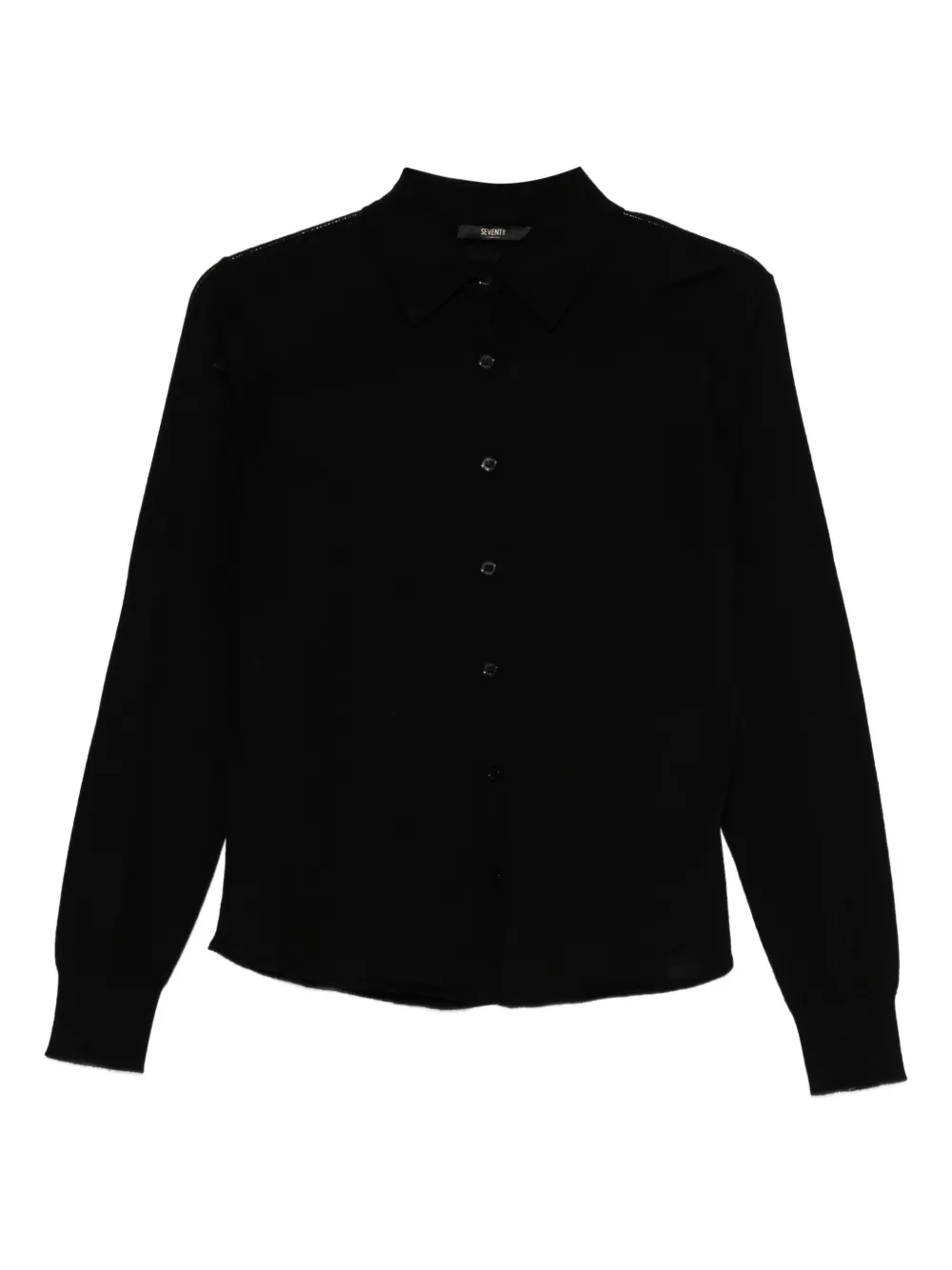 Seventy Button-fastening Wool Blouse In Black
