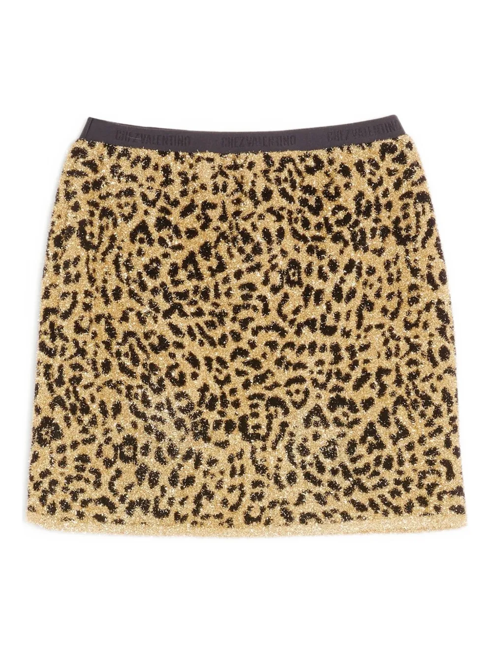 Valentino Jacquard Animal Print Lurex Knit Skirt Woman Animal Print Xs In Brown