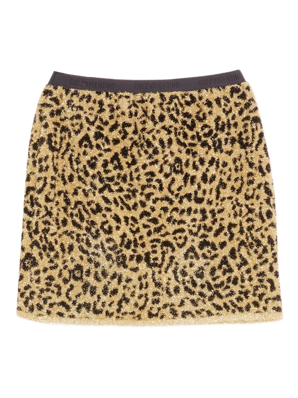 Valentino Garavani leopard-print lurex miniskirt | Yellow | Image 1