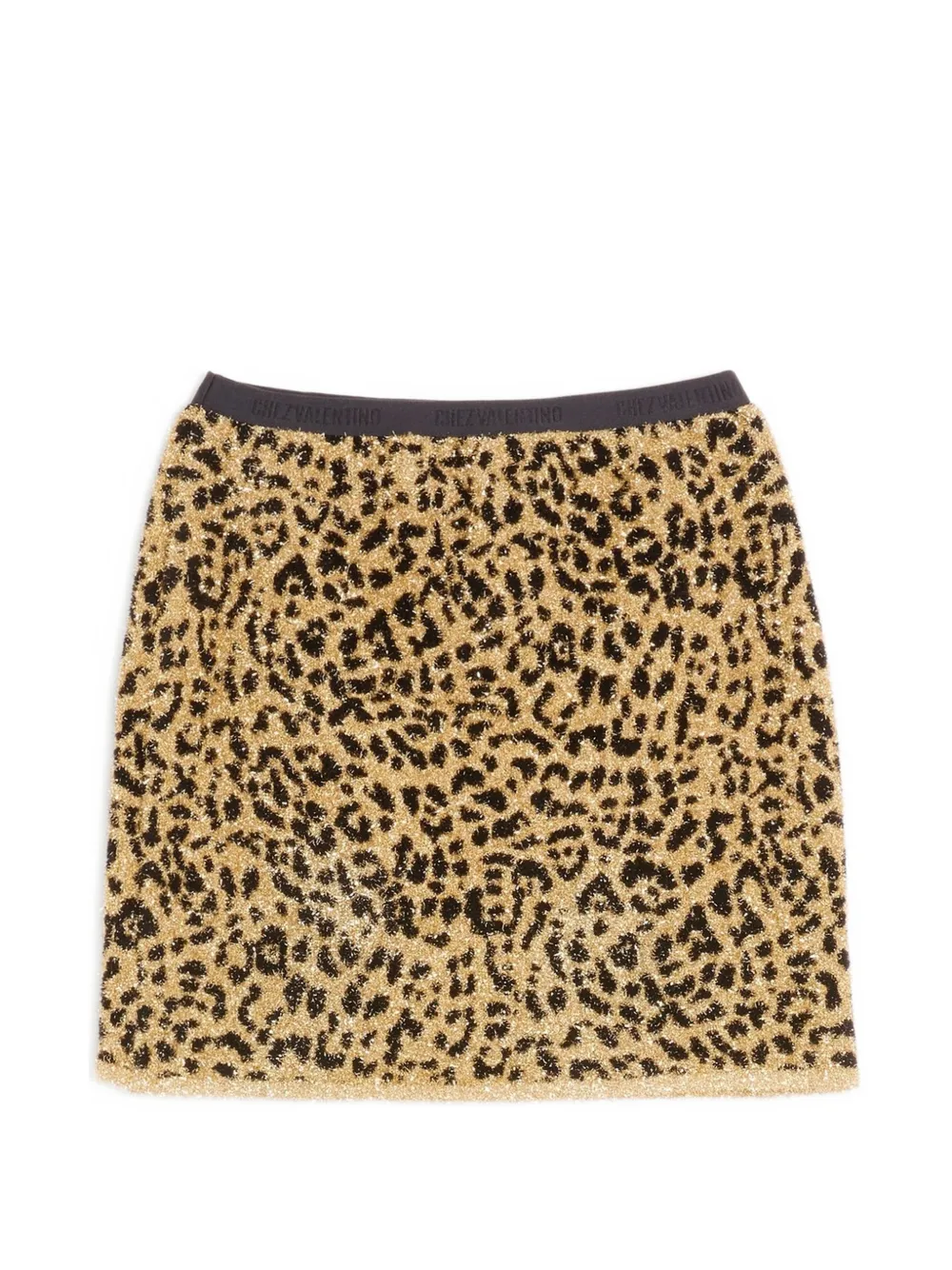 Valentino Garavani Lurex gebreide mini-rok met dieren-print en jacquard Geel