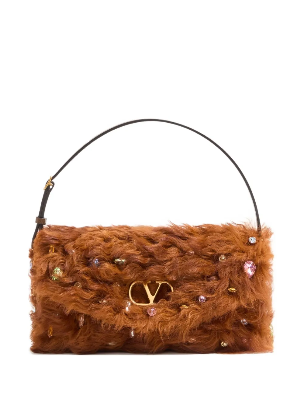 Valentino Vain Soft Small Shoulder Bag In Brown