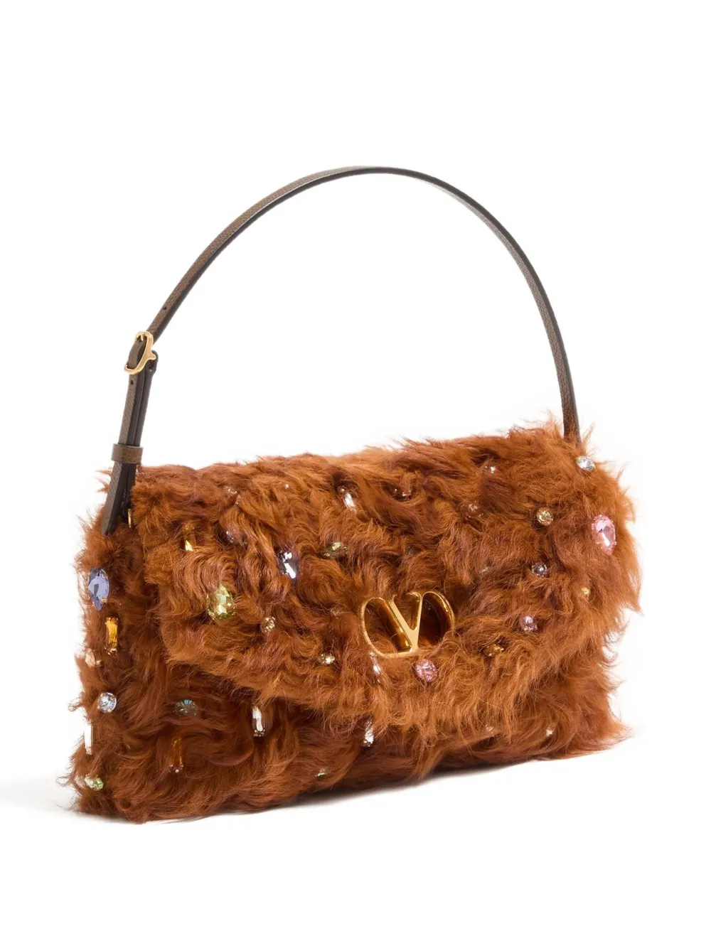 Valentino Vain Soft Small Shoulder Bag In Brown