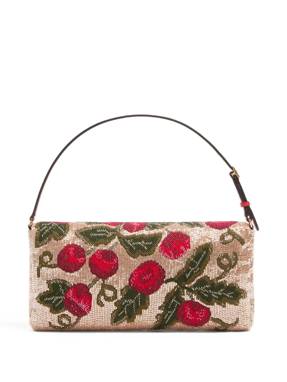 Valentino Garavani Schoudertas met geborduurde kralen Beige