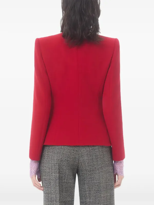 Valentino Garavani Wool Crepe Jacket With Contrasting Bow | Red
