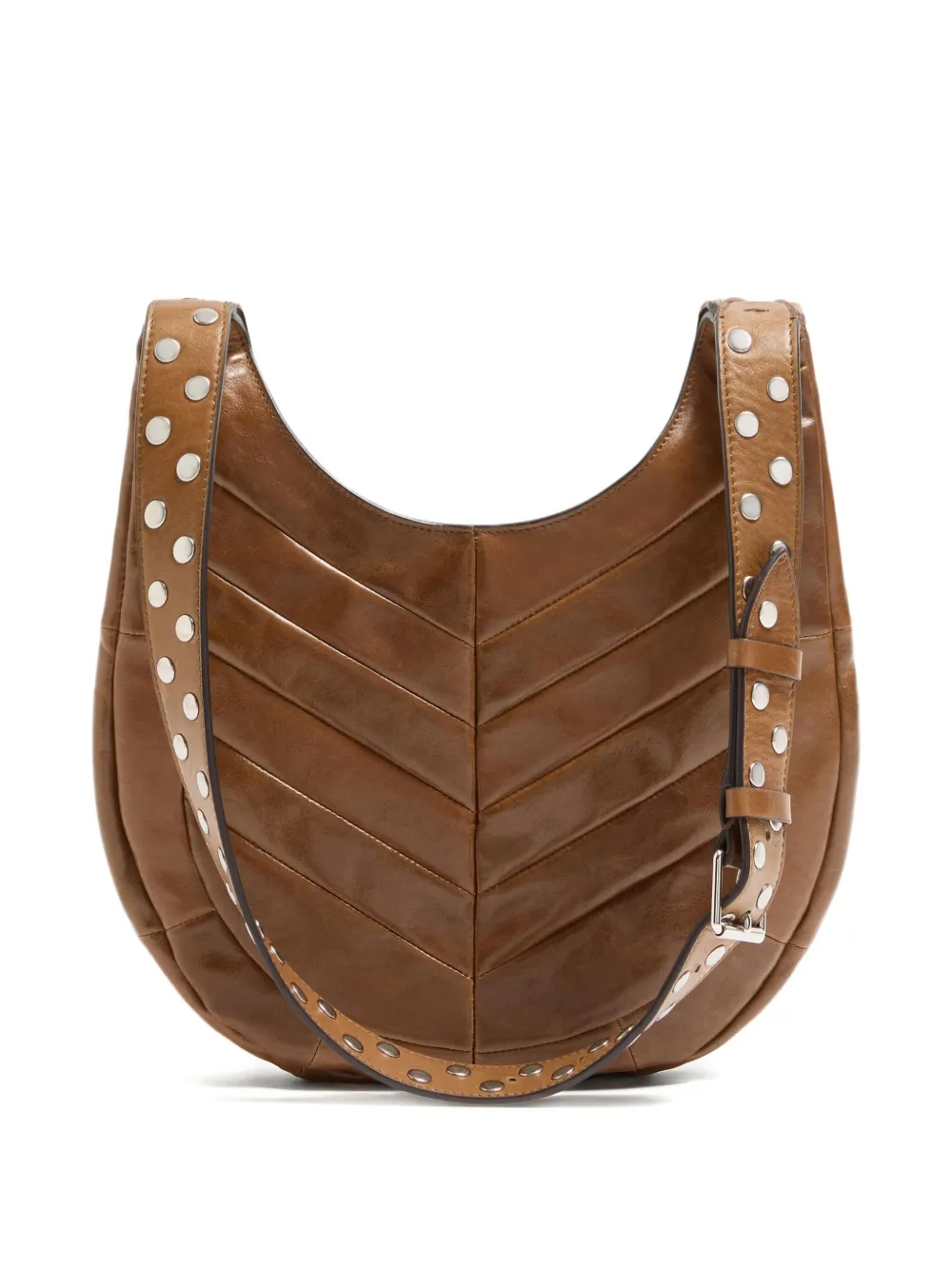 Valentino Garavani Schoudertas met chevron patroon en studs Bruin