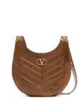 Valentino Garavani chevron-pattern stud-detail shoulder bag - Brown