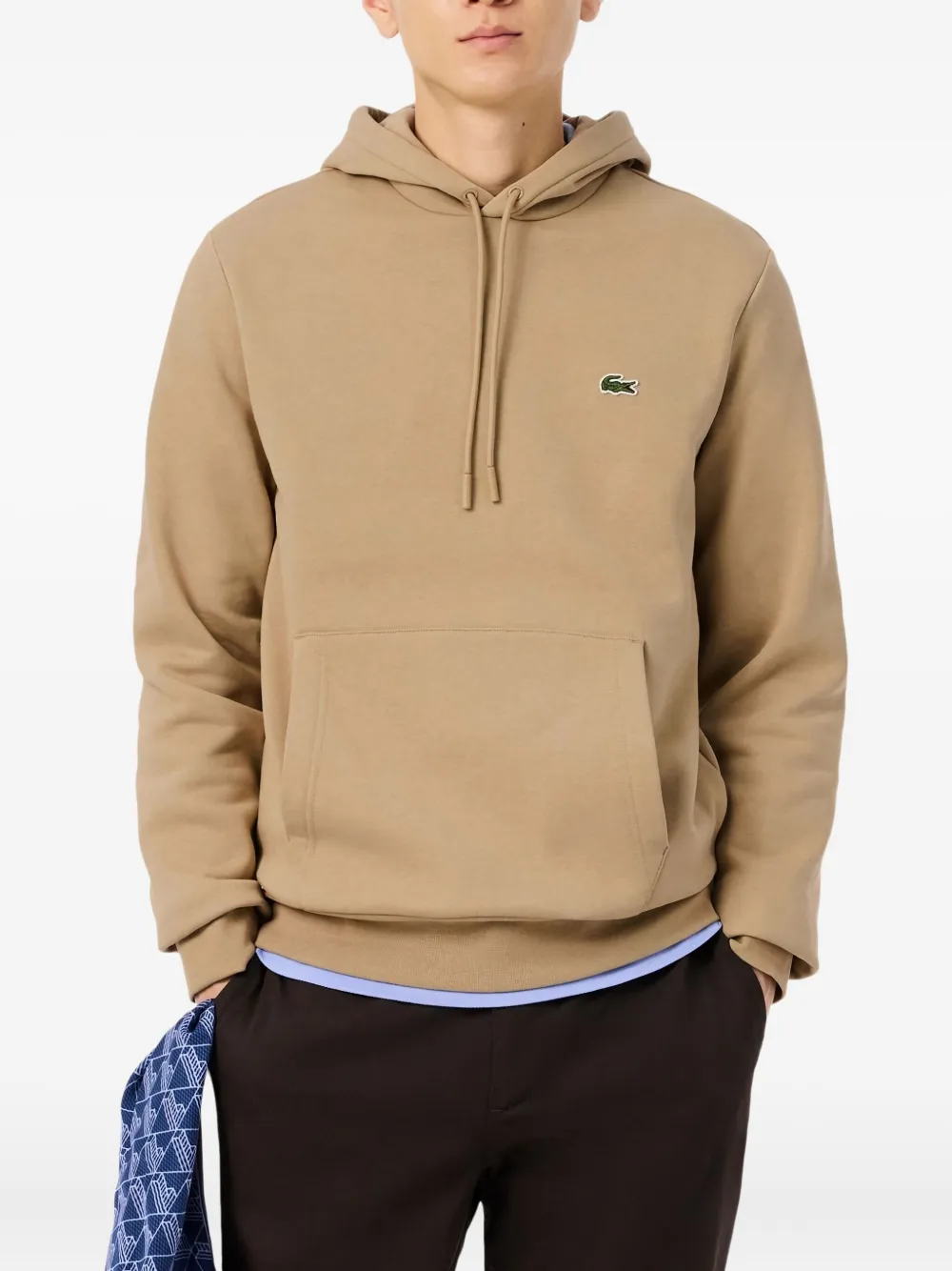 Lacoste embroidered-logo hoodie Beige