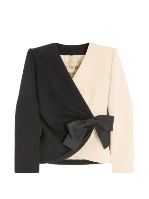 Valentino Garavani wool crepe jacket with contrasting bow