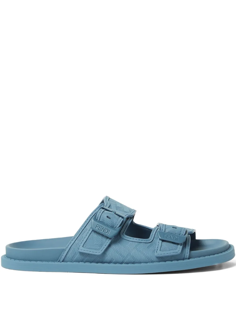 FENDI double-buckle FF-pattern sandals Blue