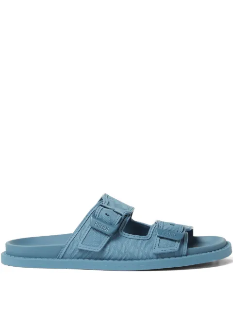 FENDI double-buckle FF-pattern sandals