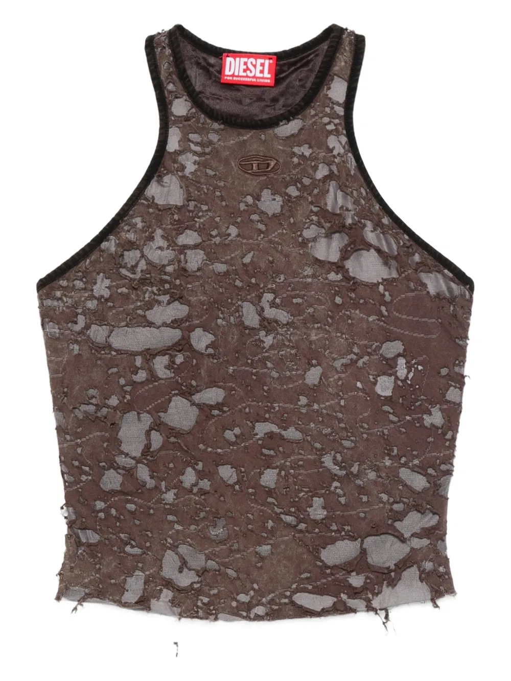 distressed halterneck top