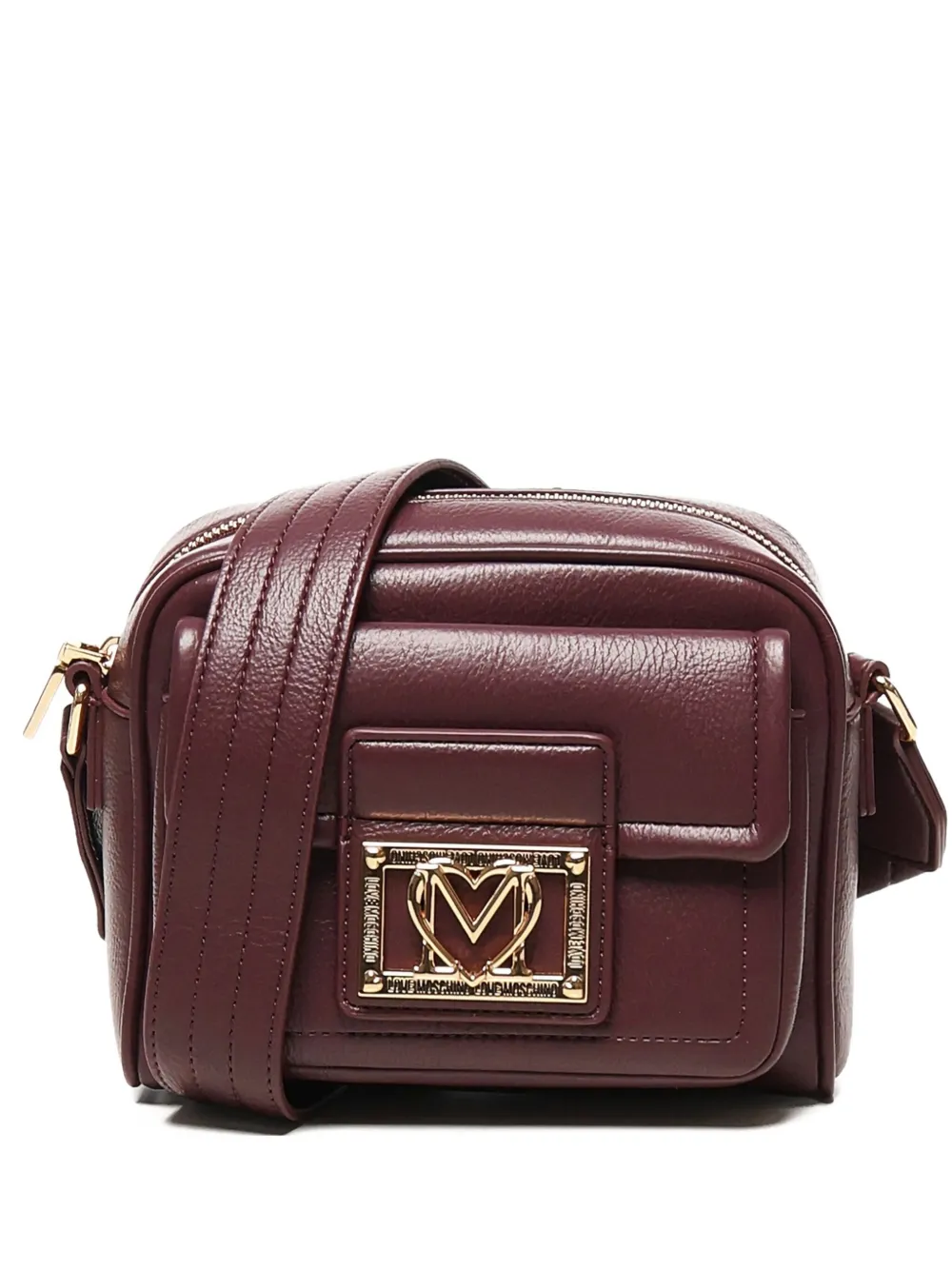 logo-plaque flap shoulder bag