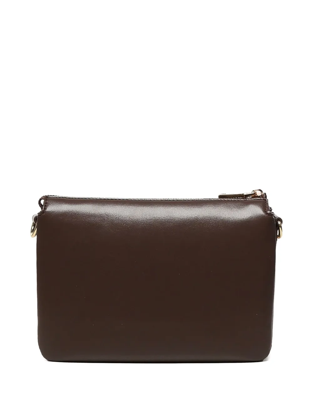 Love Moschino logo-plaque zip-top shoulder bag - Bruin