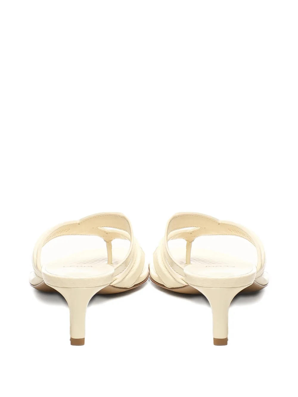 FENDI leather heeled sandals Yellow