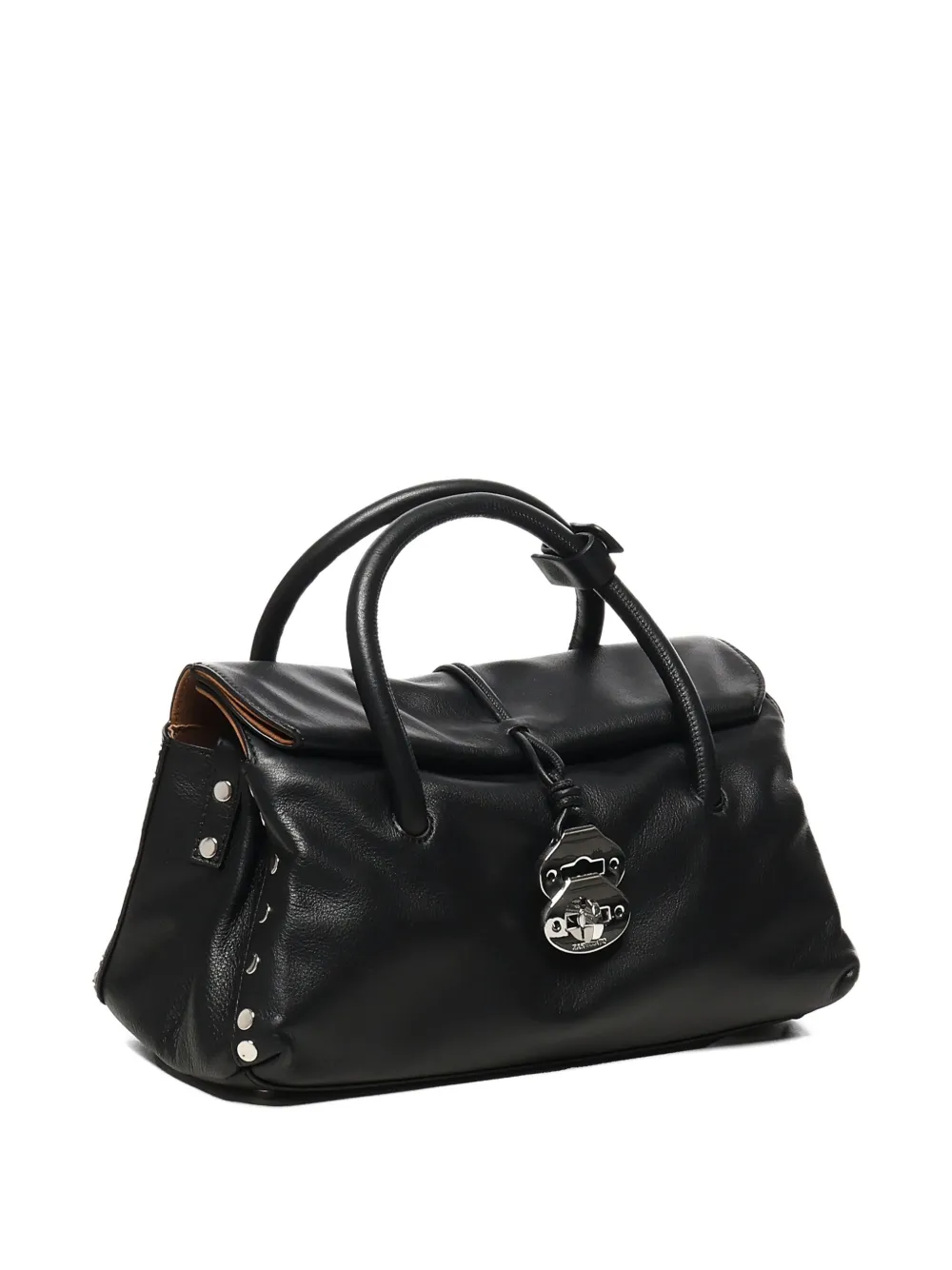 Zanellato Kleine Dotta Centauro leren shopper met gesp en studs Zwart