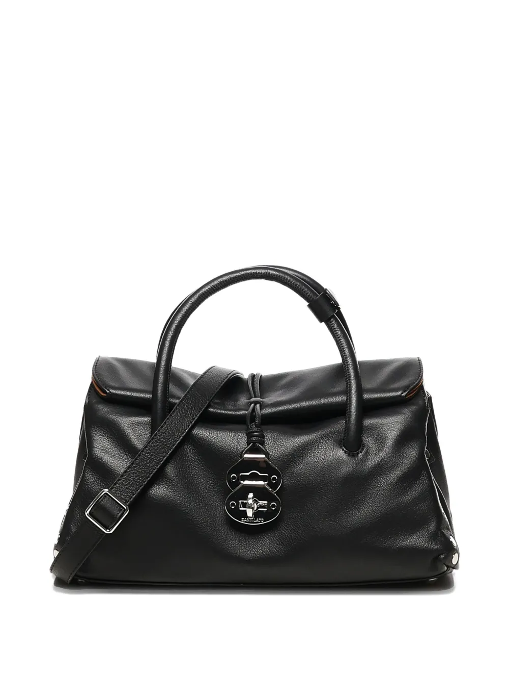 Zanellato Kleine Dotta Centauro leren shopper met gesp en studs Zwart