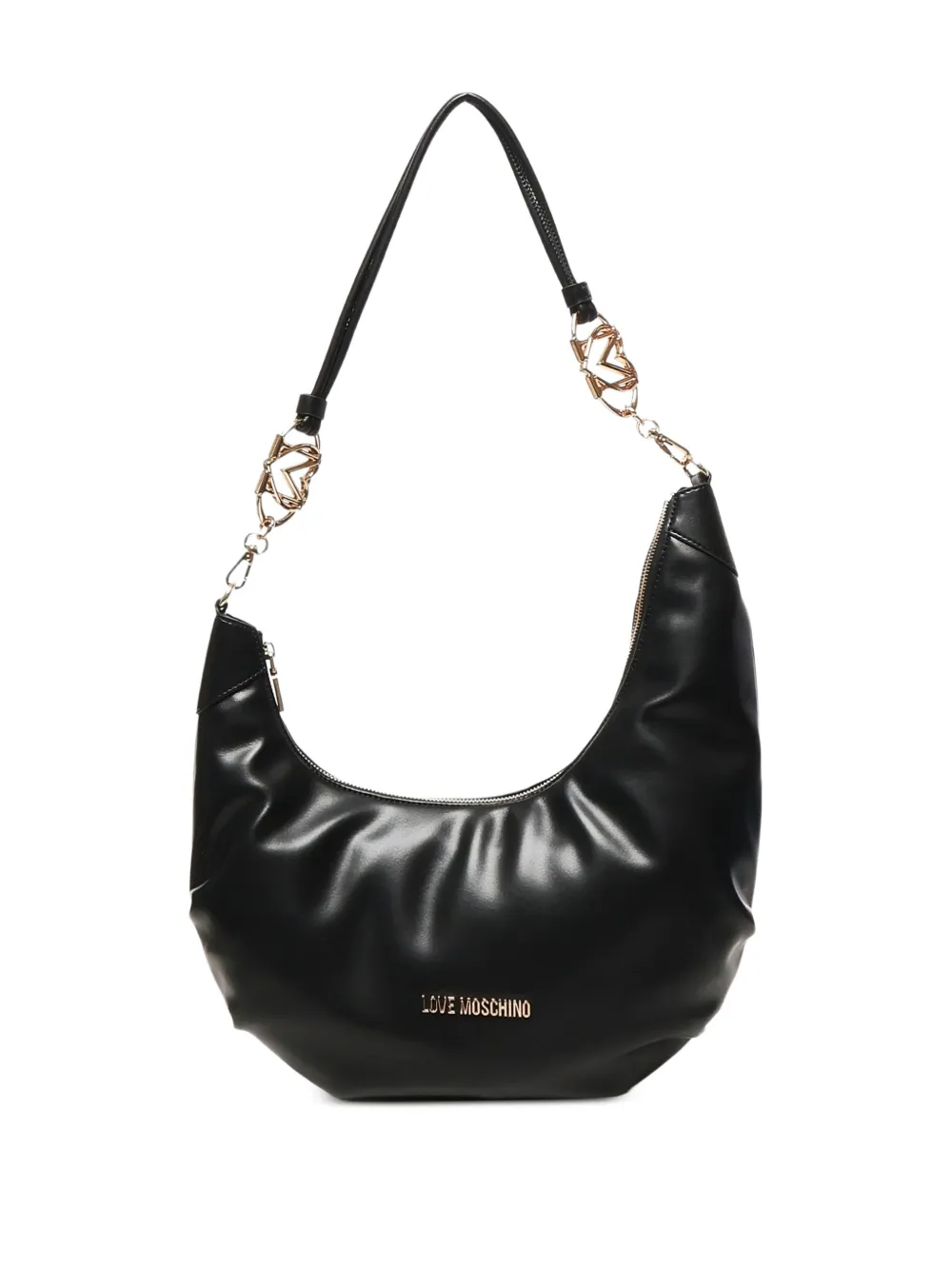 chain-detail crescent shoulder bag