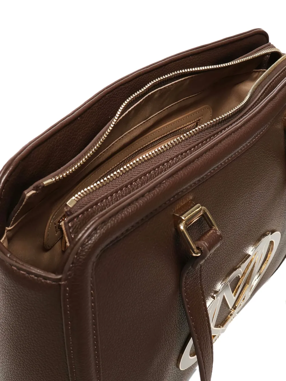 Love Moschino Logo-plaque Tote Bag In Brown