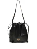 PINKO drawstring leather shoulder bag - Black