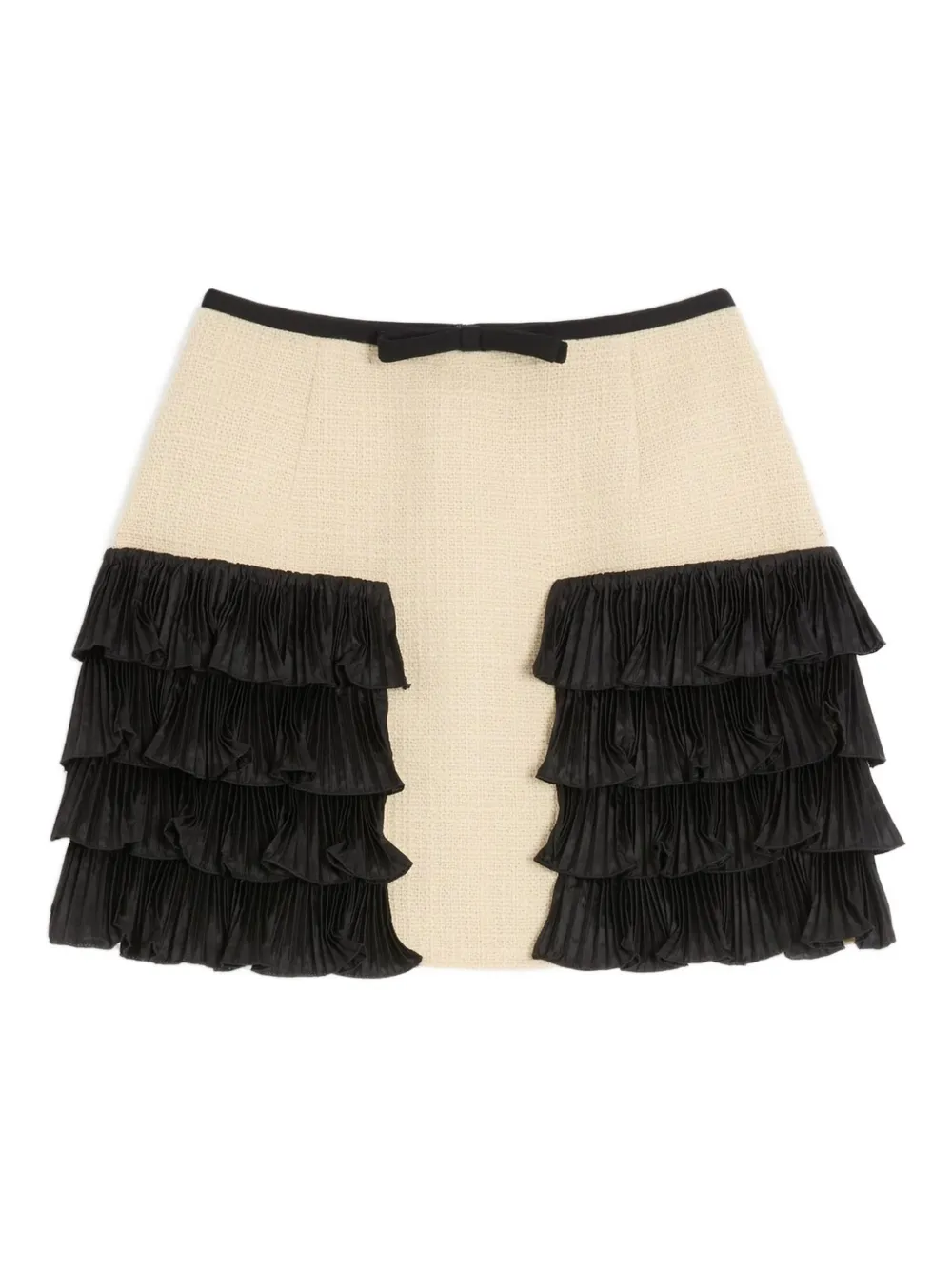 Valentino Garavani pleated-ruffle tweed skirt | Neutrals | Image 1
