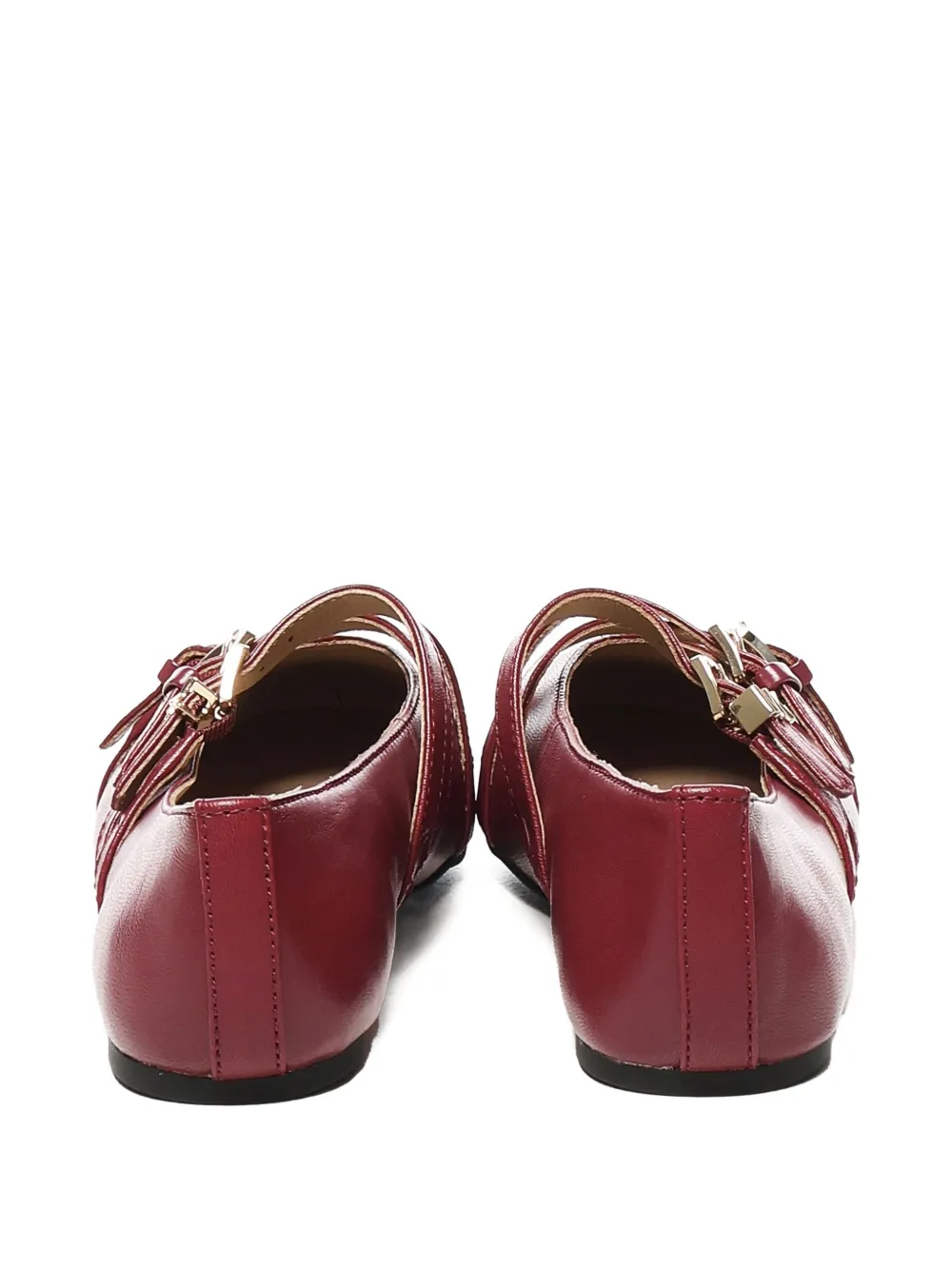 Michael Kors buckled-straps ballet flats Red