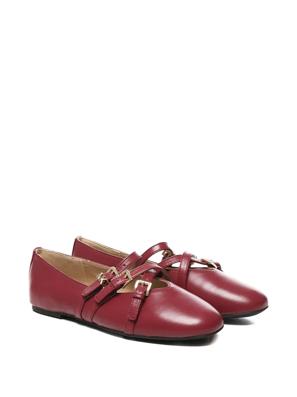 Michael Kors buckled-straps ballet flats Red