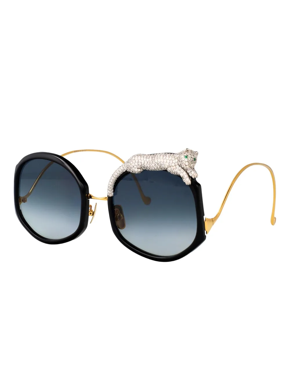ANNA-KARIN KARLSSON Panther zonnebril met diamant montuur Zwart