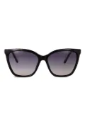 GUESS EYEWEAR logo-detail cat-eye sunglasses - Black