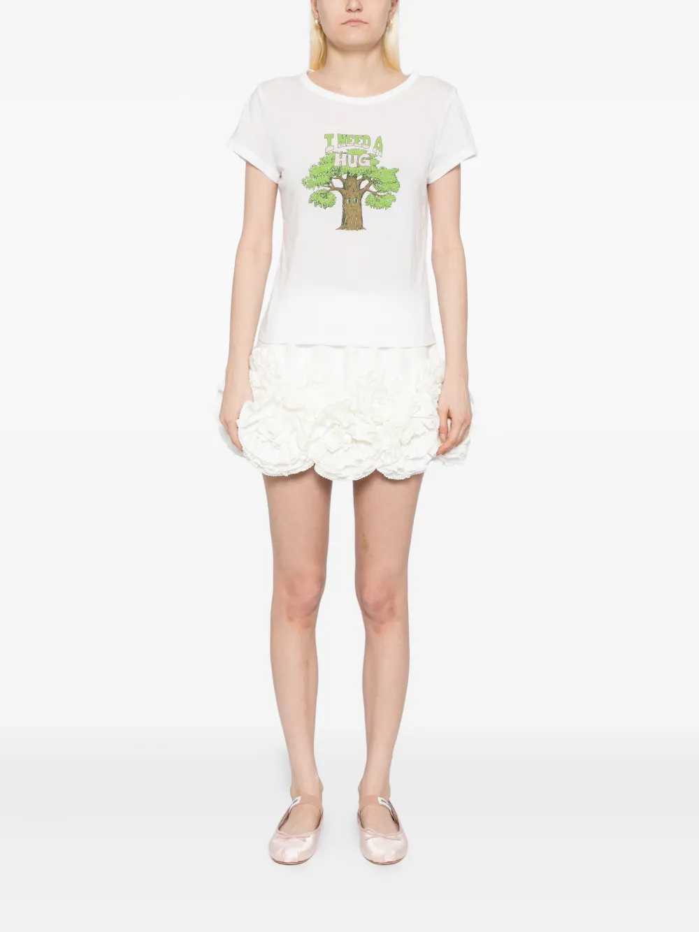 Reformation Max Slim Tee In White