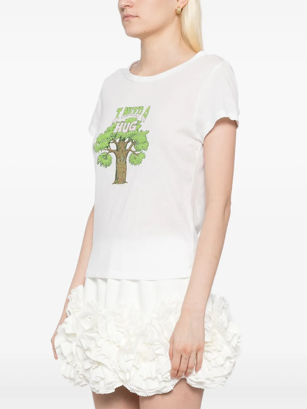Reformation Max Slim Tee In White