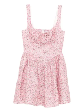 Reformation Daria Linen Dress | Pink | FARFETCH LB