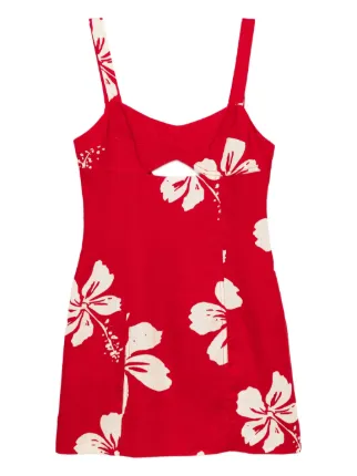 Reformation Belma Linen Dress | Red | FARFETCH KW