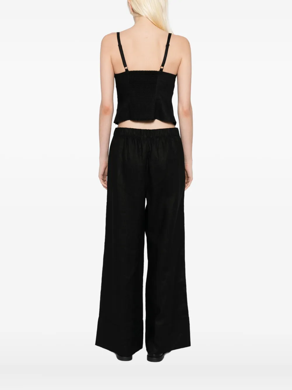 Reformation Eva linnen top Zwart