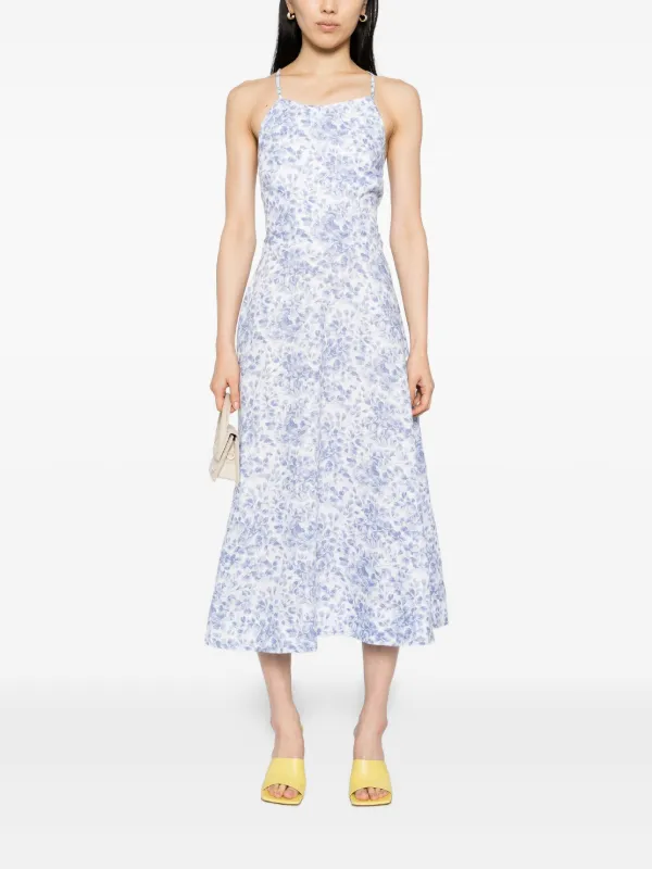 Reformation Vestido Yuliy De Lino | Azul | FARFETCH ES