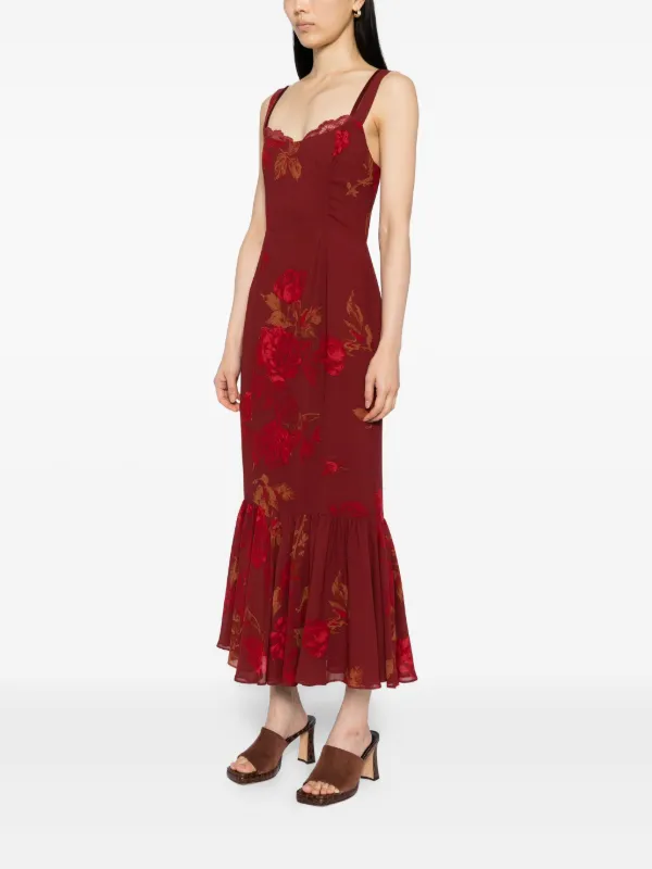 red lace dress off the shoulder Red Sequin Lace Prom Dress with Slit, Ruffled Off-the-Shoulder Evening Dress