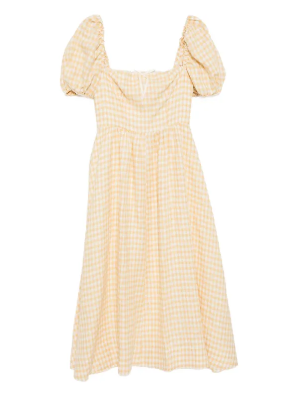 Abiti Eleganti Marella Marella Vestidos Reformation Marella Linen Dress  Yellow Editorialist