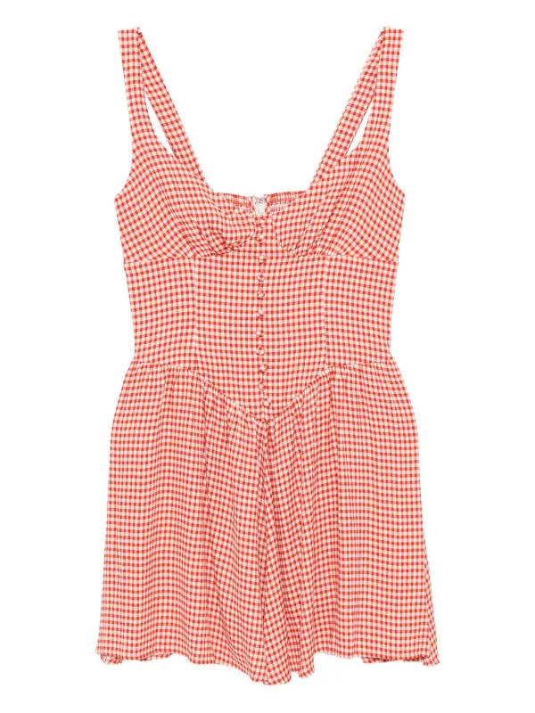 red gingham reformation dress Reformation Wynn Dress | Red