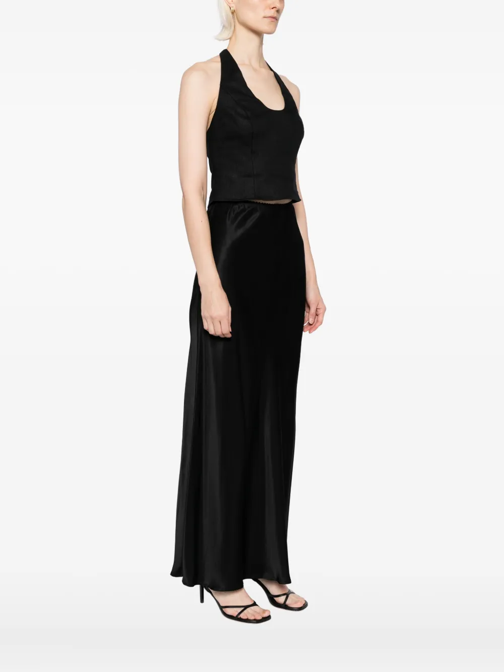 Reformation Sasha linnen top Zwart